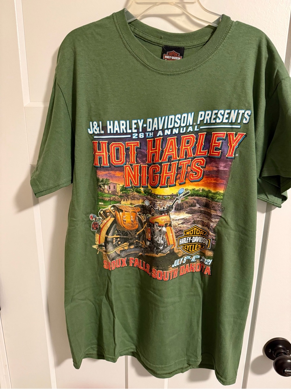 Harley-Davidson Hot Harley Nights Green Graphic T-Shirt Womens